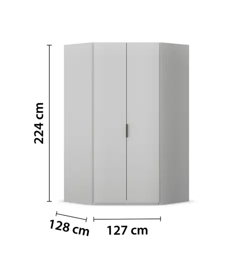 Eckschrank ROVERO- B ca. 127 cm, Hellgrau