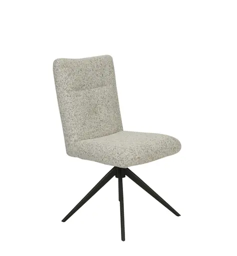 Stuhl MYLENE - drehbar, Stoff, Schwarz-Weiß