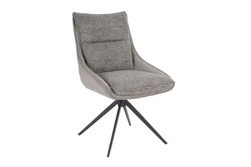 Stuhl MANDY - drehbar, Stoff, Graubeige