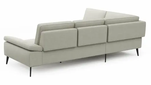 Ecksofa Houston - 1-Sitzer mit Abschlussteil links, Eckelement und 2,5-Sitzer rechts, inkl. Sitztiefenverstellung und Armlehne klappbar, Stoff, Natur