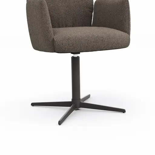 Armlehnstuhl Nashville - drehbar, Stoff, Dunkelbraun