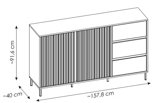 Sideboard - B ca. 158 cm, Anthrazit