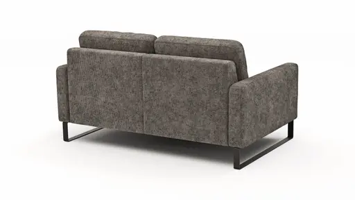 Sofa Enna - 2,5-Sitzer, Armlehne A, Stoff, Graubraun, Kufe, Schwarz