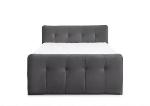 Boxspringbett HOLLIE- Liegefläche ca. 180x200 cm, Stoff, Schlamm, Bonell/Bonell