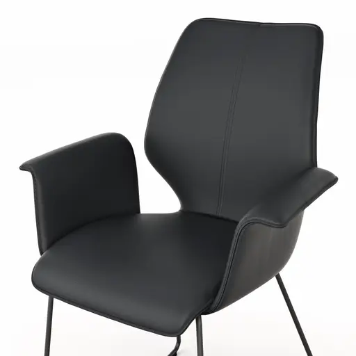 Armlehnstuhl Penthouse - Leder, Schwarz, Kufen, Anthrazit