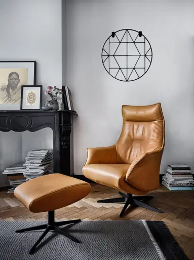 Relaxsessel Girona - inklusive Relaxfunktion, Leder, Cognac