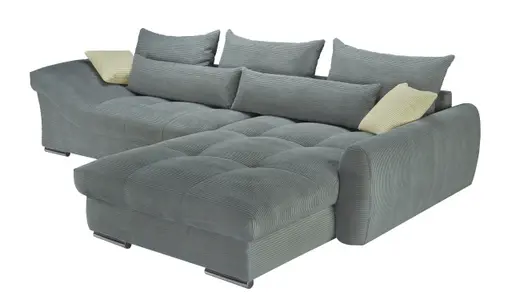 Ecksofa - 2-Sitzer, Ecke rechts, Stoff,  Dunkelgrau