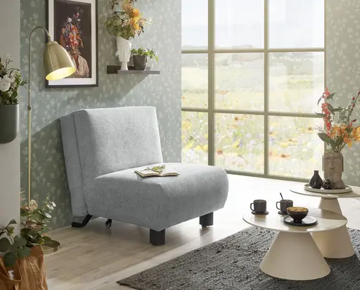 Faltsessel EBBY - ohne Armlehne inkl. Schlaffunktion, Stoff, Grau