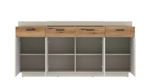 Sideboard - mit Beleuchtung, B ca. 180 cm, Kaschmir, Coast Evoke Eiche Nachbildung