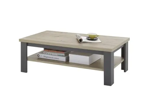 Couchtisch - LB ca. 115x65 cm, Artisan Eiche Nachbildung, Anthrazit