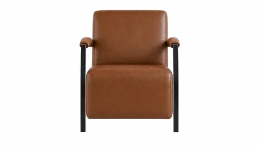  Einzelsessel Moritz - Leder, Rotbraun
