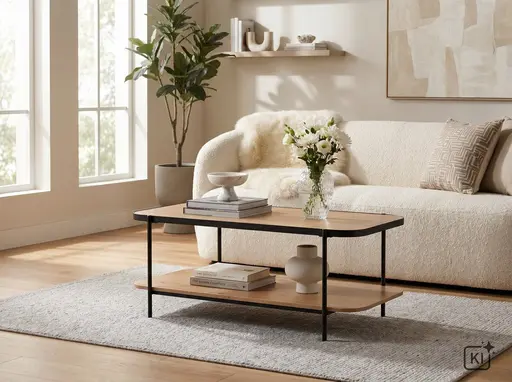 Couchtisch - LB ca. 120x64 cm, Artisan Eiche Nachbildung, Schwarz