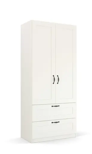 Drehtürenschrank ROMAN SPIN- B ca. 91 cm, Weiß, Landhausoptik