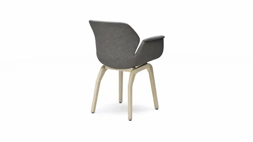 Armlehnstuhl Tooon - Stoff Grau, Gestell Holz
