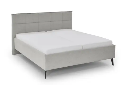 Polsterbett - Liegefläche ca. 180x200 cm, Stoff, Hellgrau
