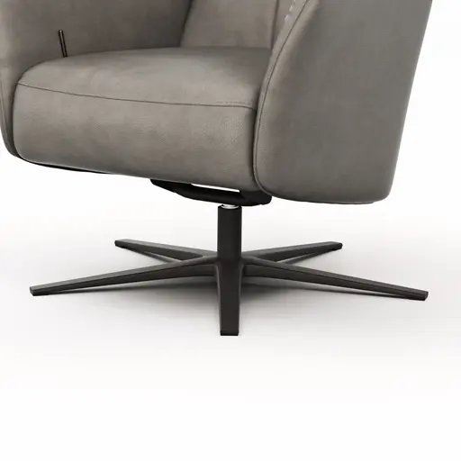 Sessel Noto Relax II - Rückenlehne verstellbar, Leder, Eisengrau