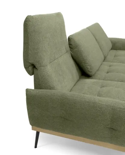 Ecksofa EDDIE - 2-Sitzer, Ecke rechts inkl. Rückenverstellungen, Stoff, Hellgrau