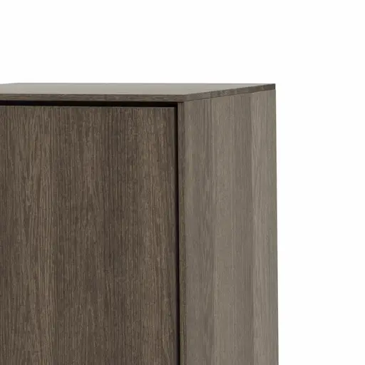 Vitrine Saratoga - links, Buche massiv, silbergrau geölt