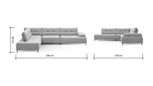 Ecksofa Comodo - Ecke links, 2,5-Sitzer, Stoff, Offwhite