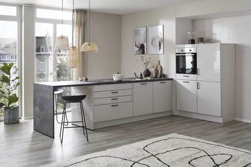 Winkelküche 51.170 GL 4 522, Muschelweiß