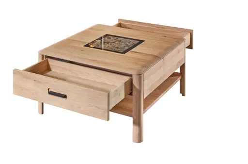 Couchtisch - LBH ca. 80x80x44 cm, Wildeiche massiv