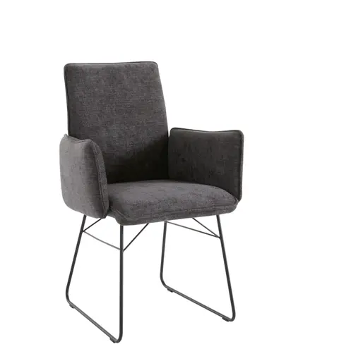 Armlehnstuhl Elda - Stoff, Anthrazit