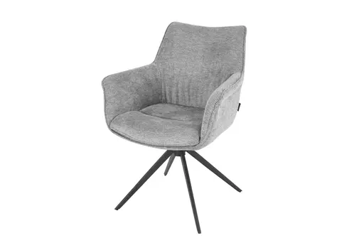 Armlehnstuhl MAIKE - drehbar, Stoff, Hellgrau
