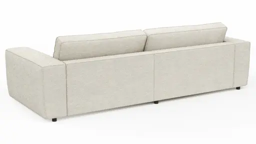 Ecksofa Lilaia - Chaise Longue XL mit 1,5-Sitzer XL rechts, Stoff, Creme