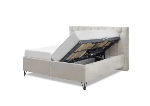 Polsterbett - Liegefläche ca. 180x200 cm, Stoff, Grau