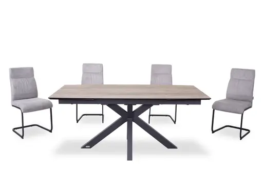 Esstisch MELANIA - ausziehbar, LB ca. 180x95 cm, Glaskeramik, Braun