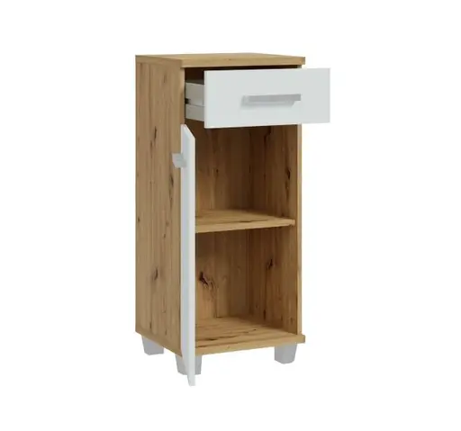 Kommode- Eiche Dekor, Hellgrau