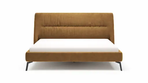 Bett Alvito - Liegefläche ca. 180x200 cm, Stoff, Kurkuma