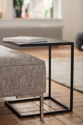 Überstelltisch Kai - LBH ca. 40x40x50 cm, Metall, Schwarz