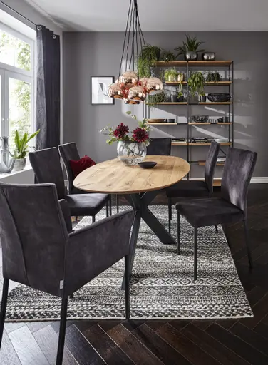 Esstisch Phoenix - LB ca. 200x110 cm, Eiche massiv, oval