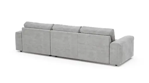 Ecksofa Balok - 2,5-Sitzer mit Longchair groß rechts, Stoff, Eisengrau