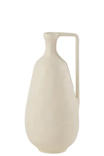 Deko-Vase - Aluminium, HBT ca. 35x16,5x16 cm, Cremeweiß