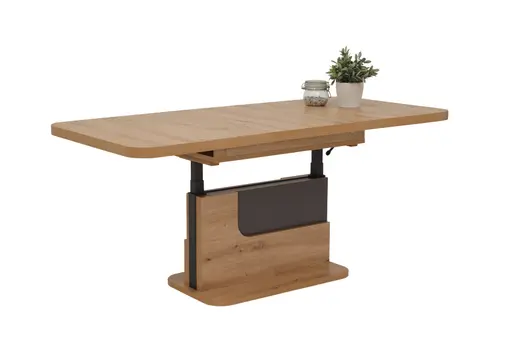 Couchtisch - ausziehbar, höhenverstellbar, LB ca. 110x70 cm, Eiche Artisan Dekor