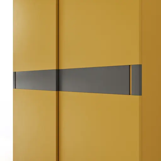 Schiebetürenschrank Loretto - B ca. 280 cm, Lack matt, Safrangelb