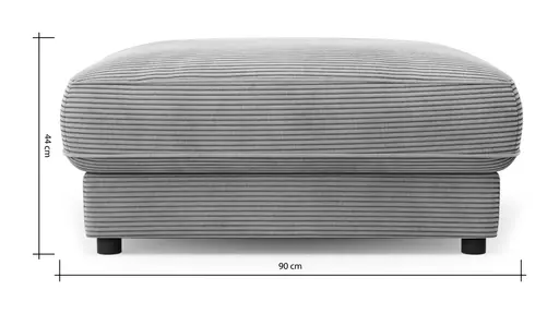 Hocker Juni - LB ca. 90x90 cm, Cord, Altrosa