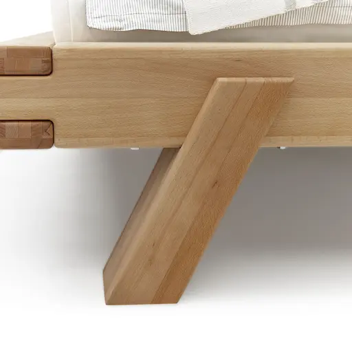 Bettgestell- Liegefläche ca. 180x200 cm, Buche, Massiv, Geölt