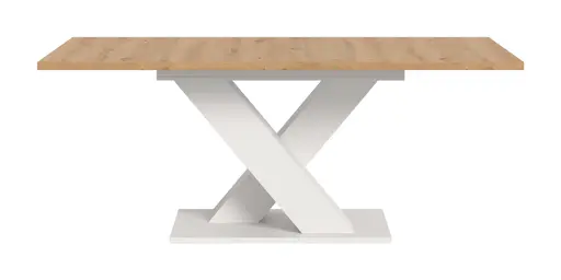 Esstisch - ausziehbar, LB ca. 150x90 cm, Artisan Eiche Nachbildung, Weiß