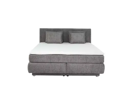 Boxspringbett JILLIAN MIX- Liegefläche ca. 180x200 cm, Stoff Mittelgrau
