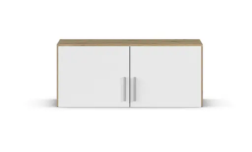 Schrankaufsatz REXY MATT- B 91 cm, Eiche Dekor, Weiß