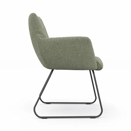 Armlehnstuhl Nashville - Stoff, Olivgrün