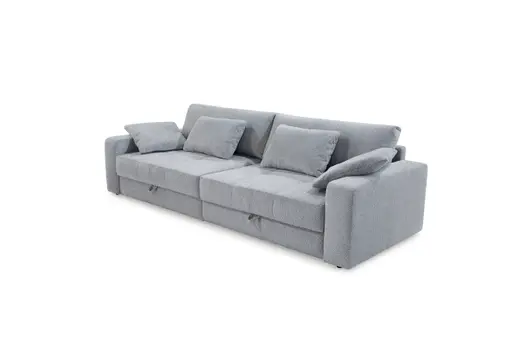 Big-Sofa Jella - 2-Sitzer, Schlaffunktion mit Bettkasten, Stoff, Aqua