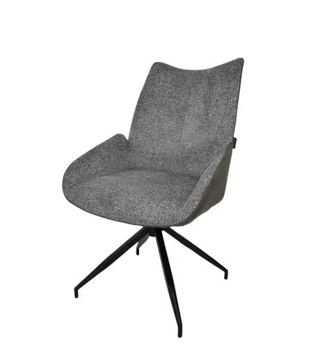 Stuhl MAUREEN - drehbar, Stoff, Grau, Braun