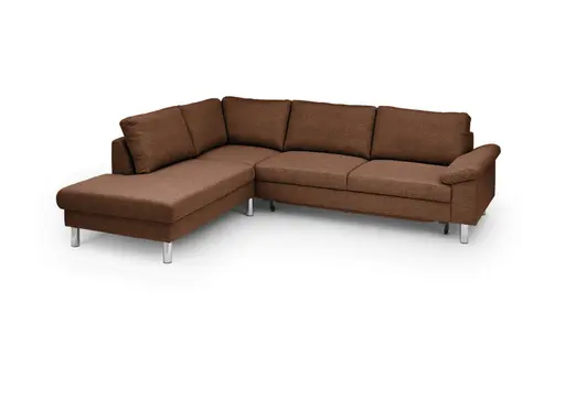 Ecksofa COOL - Ecke links mit 2,5-Sitzer, Querschläfer, Stoff, Rost
