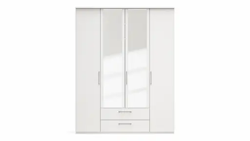 Drehtürenschrank Viana - B. ca. 180cm, Lack, Weiß