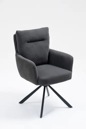 Armlehnstuhl - drehbar, Cord, Anthrazit