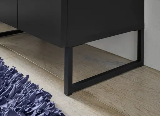 Highboard- Schwarz Matt, Eiche Dekor